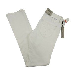 Calvin Klein Womens Jeans sz W26 L32 Straight low rise white wash NWT